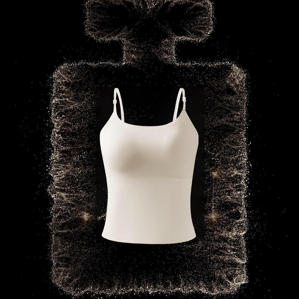 Pearl Strap Camis Women Solid Color U Neck Crop Tops Fashion Padded Tube Top Female Sleeveless Camisole