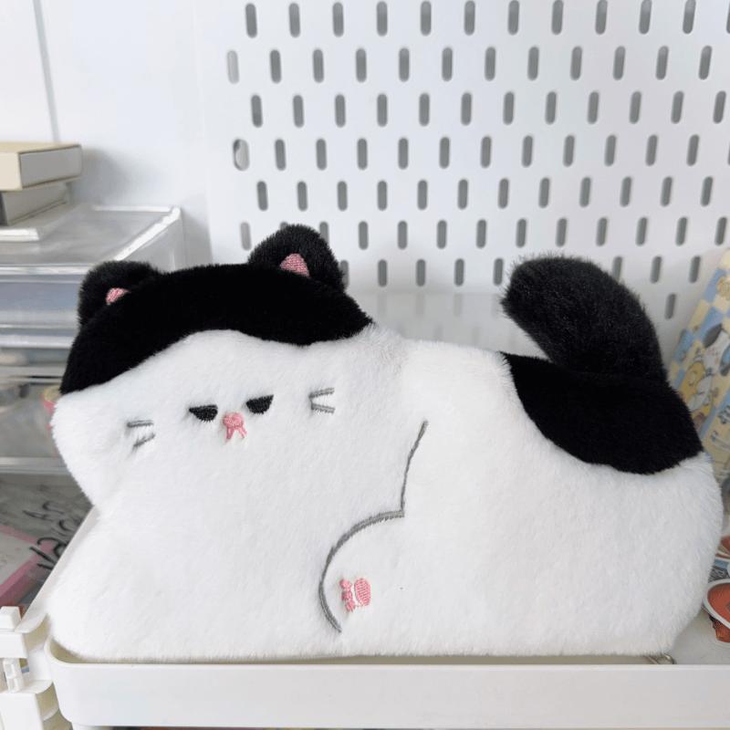 1Pcs Large-Capacity Japanese Style Cat Pen Bag Cute Cat Pen Case Plush Stationery Box For Junior High School Students Girls Gift