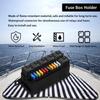 12V Sicherungsrelaisbox-Kit 52 Crimpanschlüsse 11 ATC/ATO-Sicherungen und 6 Relais Wasserdichtes Auto-Sicherungsrelaisbox-Block für Auto LKW Wohnmobil Boot
