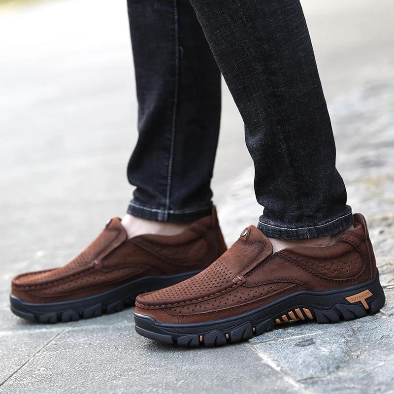 Модные мужские мокасины из натуральной кожи — фото 5