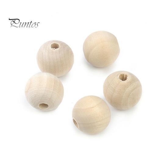 100Pcs 6/8/10/12/14mm Wooden Loose Beads for DIY Jewelry Earring Bracelet Craft
