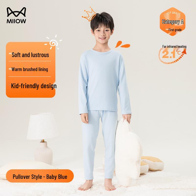Maoren Kids' Thickened Cotton Thermal Underwear Set