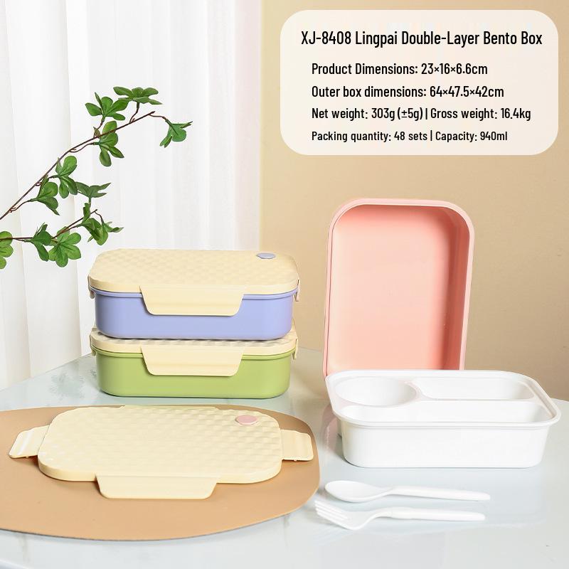 Durable Multi-compartment Lunch Box for Office, Large Capacity with Cutlery, New Style