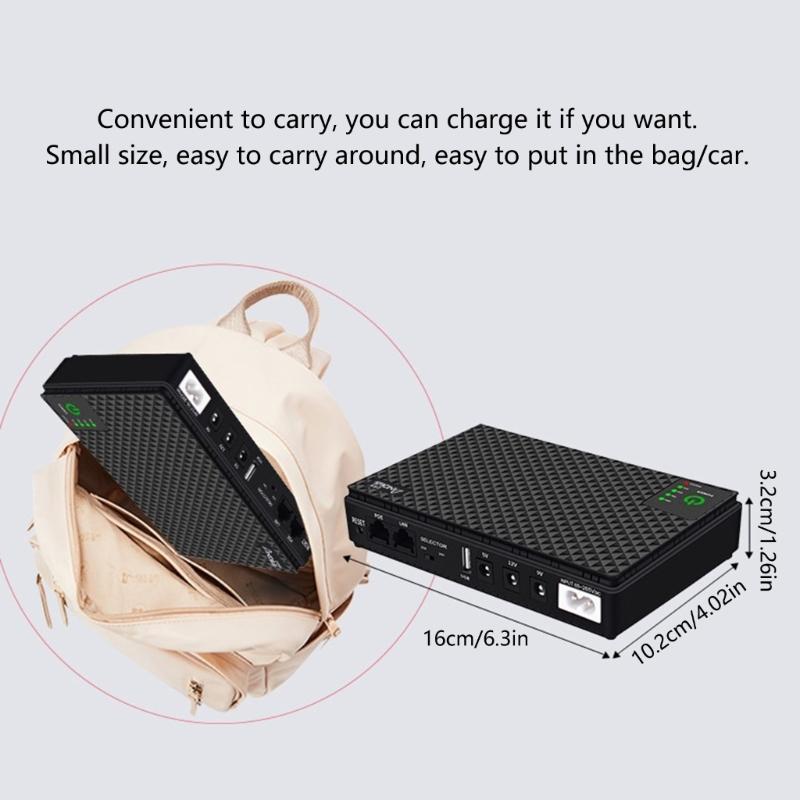 Small UPS Uninterruptible Power Source for Home Office Networking Devices Power SupplyEasy Installation  10400mah/8800mah