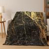 Lussuosa Coperta in Flanella Colorata Marmo Oro Nero Morbida Calda Coperta Plaid per Camera da Letto Soggiorno Letto Viaggio Picnic