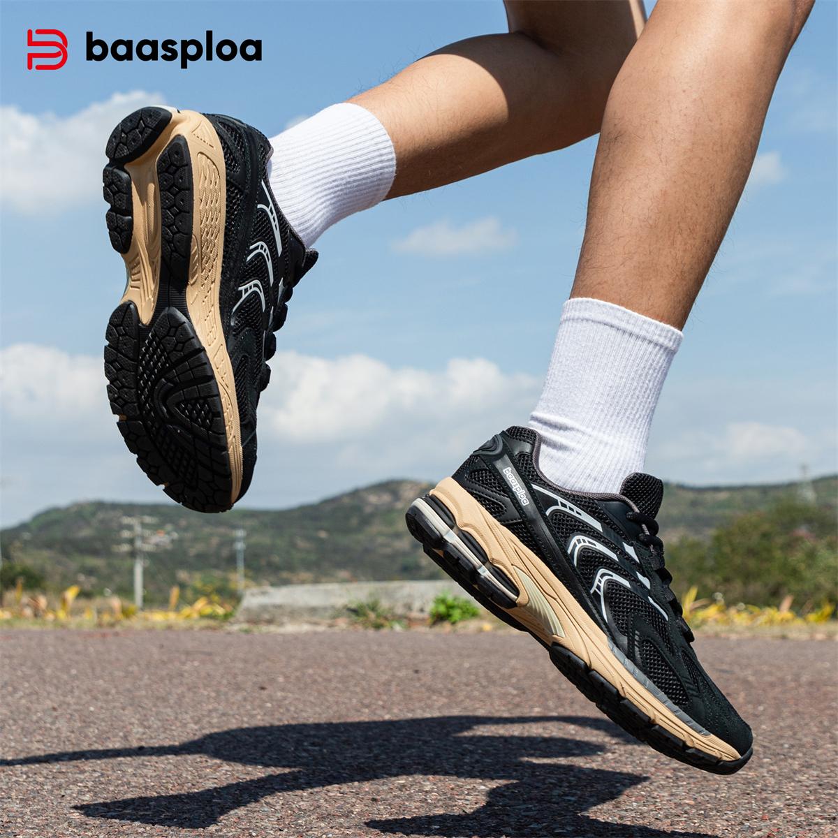 Bassploa мужские кроссовки модные ретро сетчатая поверхность дышащая противоскользящая — фото 14