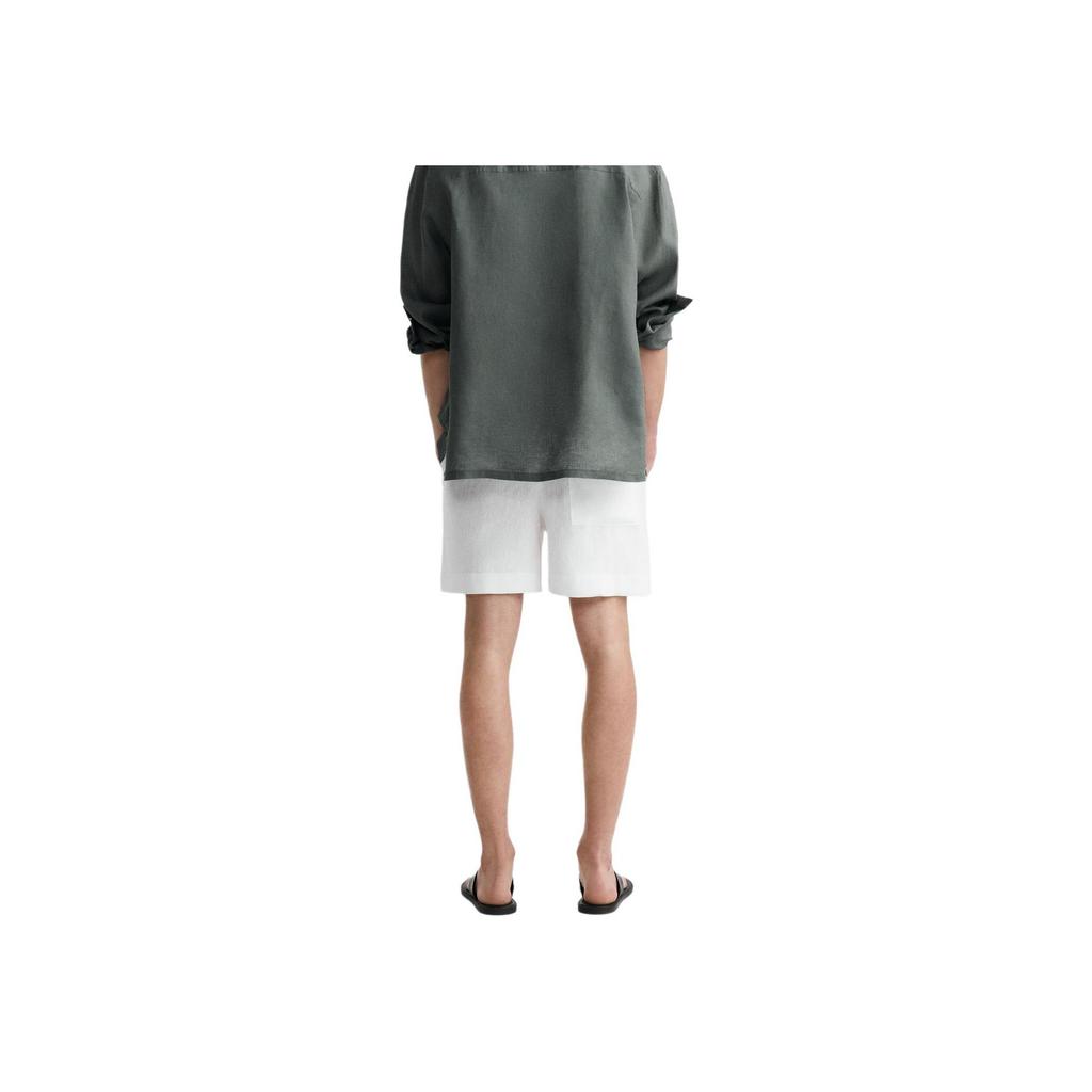 Zara Solid Color Drawstring Casual Shorts Men Shorts White 2634601-250