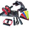 7-Piece Ab Wheel Fitness Set: Includes Push-Up Bars, Jump Rope, and Figure-Eight Resistance Bands