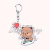 Lovely Bubu Eat Dudu Keychains Love Couple Grey Bear Panda Yier Keyring for Accessories Bag Key Chain Jewelry Fans Lover Gifts