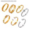European & American Light Luxury Titanium Steel Gold-Plated Open Design Bracelets with Rhinestone Inlay for Women