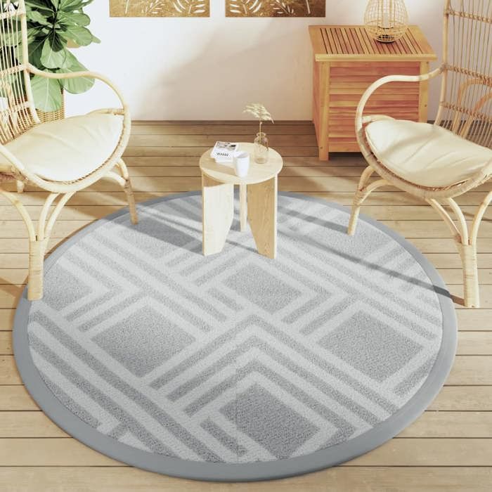 VidaXL Outdoor Rug Grey Ø160 Cm PP, Garden Rug, Floor Mat, Floor Carpet, Rug, Patio Rug, Carpet 368569