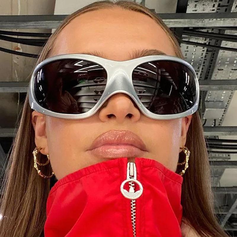 Fashion Brand Designer Luxury Oversized Cat Eye Sunglasses Women For Men  Vintage Punk Sun Glasses Outdoor Sport Goggles