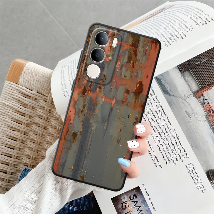 Case for Vivo Y52S Y93 Y71 Y91 V21E V23 V27 Y75 Y81 V29 Y53S Y50 Y95 V25 V30 Y51S Y78 Phone Cover Retro Rust Marks