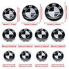Universal Base Black White Badge Set for BMW 7Pcs 68mm 56mm 82mm 74mm  Hood Trunk Wheel Steering Logo 7Pcs 2-Pin 3-Pin Clips Kit