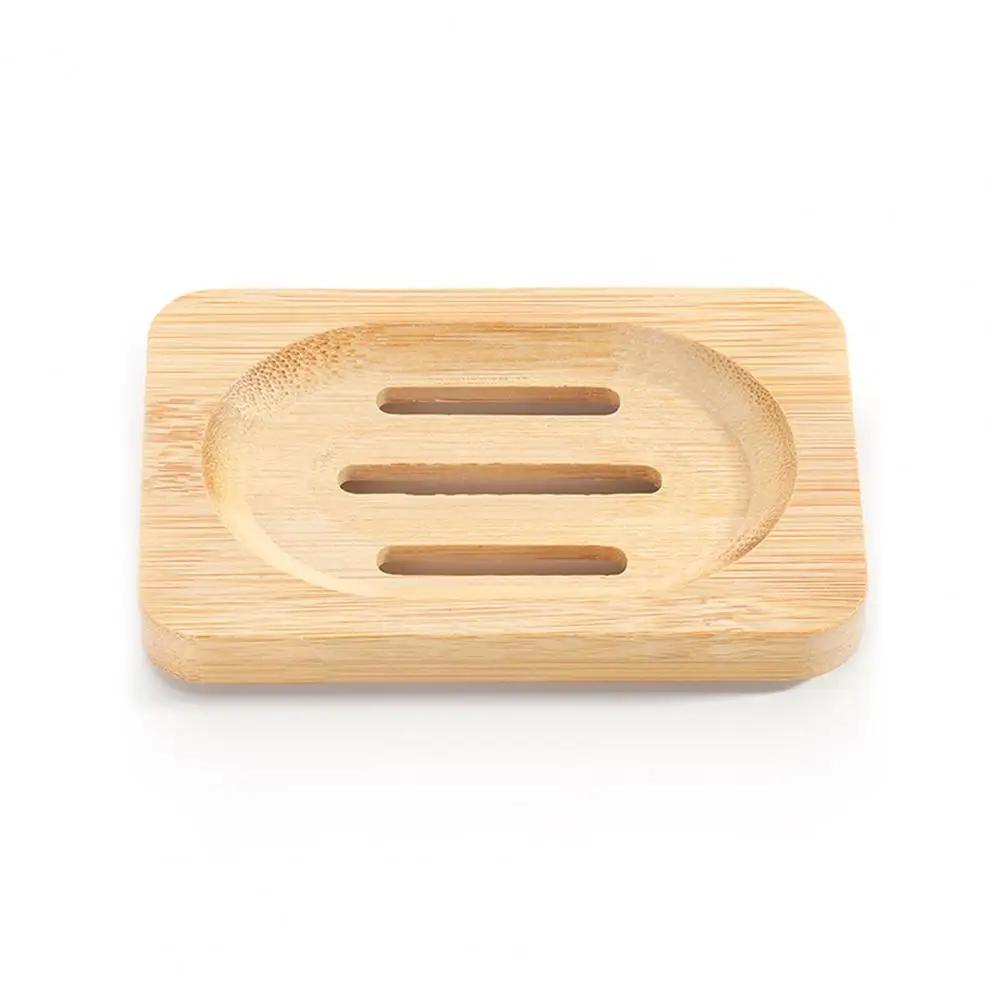 Soap Box Holder High Durability Not Easily Deformed Soap Dish Easy To Clean Bamboo Case Tray Decorative Wooden Soap Drain Holder