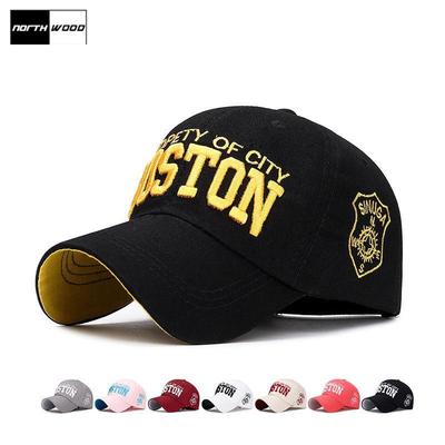 BOSTON Cap Letters Cotton Men's Baseball Cap Women's Summer Cap Hip Hop Snapback Caps Dad Hat Trucker Cap