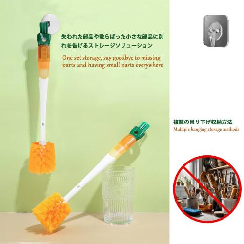 Bornoon 5-in-1 Bottle Brush with Long Handle for Cleaning Water Bottles, Includes Straw Brush, Compatible with Deep Bottles, Baby Bottles, and Insulat