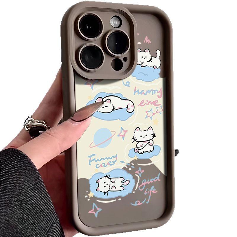 Cloud cat iPhone17Promax mobile phone case ladder is suitable for Apple 16promax all-inclusive Tianyan 15 sets.