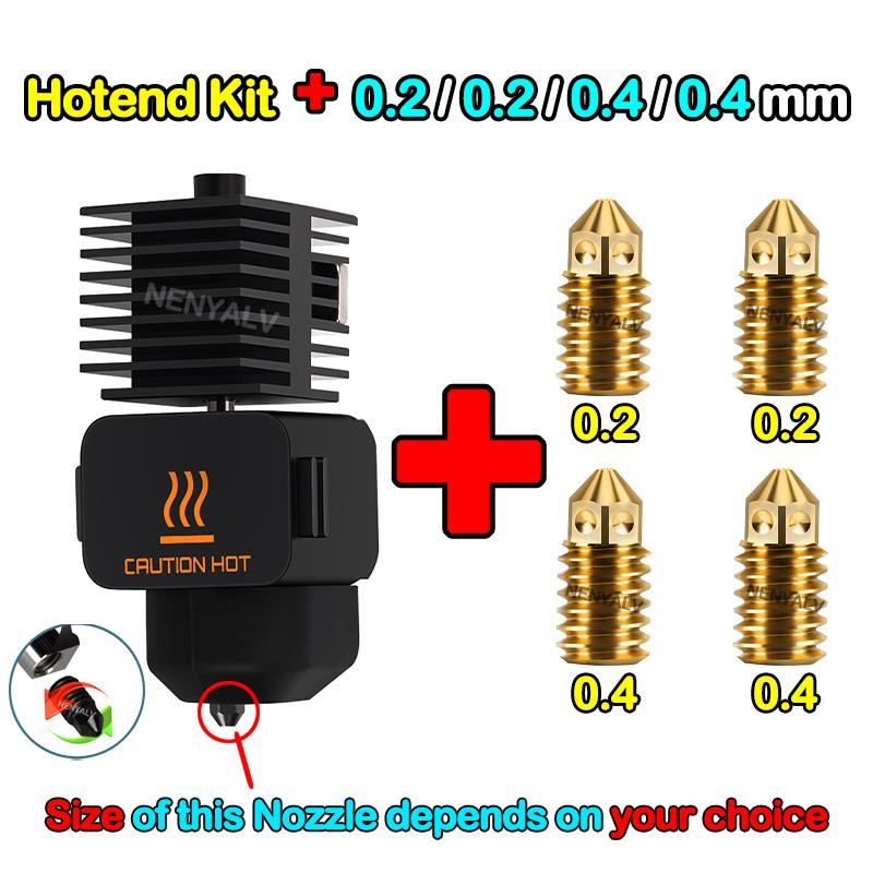 For Bambu Lab A1 Mini Hotend Kit with 0.2/0.4/0.6/0.8mm Hardened Steel Nozzle For Lab A1 Replace Hotend Kit For Bambu Hotend Kit