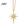 Elegant Star Charm Mini Eight-Pointed Necklace for Women, Rhinestone Gold Pendant Necklace, Chain Statement Jewelry Gift Her