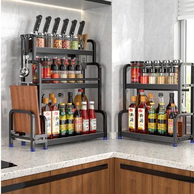 2/3 schichten Küche Lagerung Rack Edelstahl Gewürz Stäbchen Regal Organizer Messer Glas Organizer Haushalts Zubehör