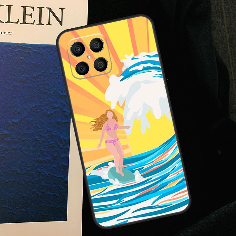 Surfing Art Surf Girl Case For Honor 50 70 90 Lite X9b X9a X8b X8a X8 X9 X9c Honor 200 Pro Magic 7 5 6 Lite Cover