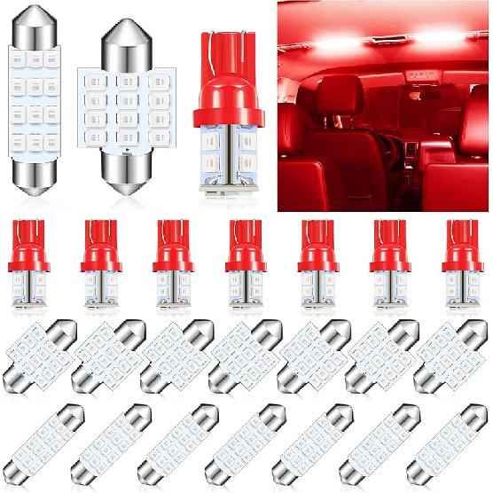 Tallew 24 Pieces Dome Light LED Car Bulb Kit Set T10 31 mm 42 mm LED Festoon Bulbs Interior Replacement for Car Map Door Courtesy(White)