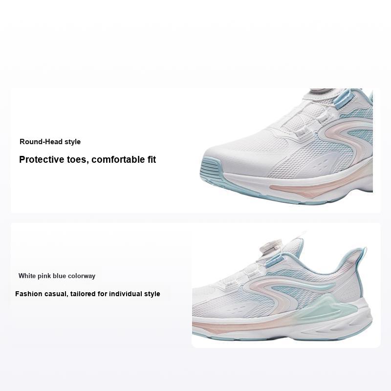 Anta Breathable Lightweight Low-Top Kids Running Shoes Kids sneaker White Pink Blue 322415508-1 33