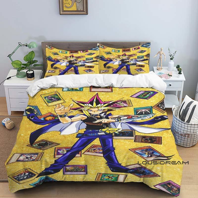 This three-piece cartoon-print (Yu-Gi-Oh!) bedding set—including one duvet cover and two pillowcases—makes for the perfect holid