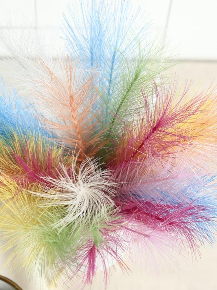 50 Pcs/Pack 20cm Artificial Reed Grass Plant Artificial Feather Phoenix Tail Grass DIY Fake Flower Materials Photography Props Home Wedding Decoration