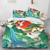 Wave Duvet Cover Set Hokusai Pattern Japanese Ukiyoe Quilt Cover Oriental Sketch Style Ocean Queen Twin Polyester Bedding Set