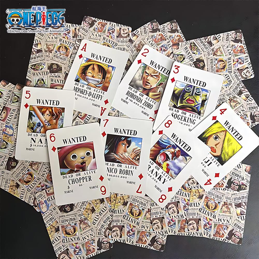 1pc Official One Piece Wanted Poster Playing Cards | Anime Poker for Parties & Collectors | Stress-Relief Game & Perfect Gift.