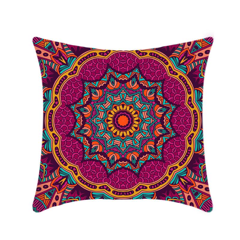 

Retro Ethnic Style Mandala Pillowcase New Home Bedroom Sofa Bedside Pillowcase Single-sided 45x45cm (excluding core)