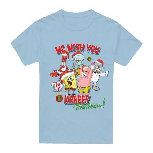 SpongeBob SquarePants Mens We Wish You A Krabby Christmas! T-Shirt