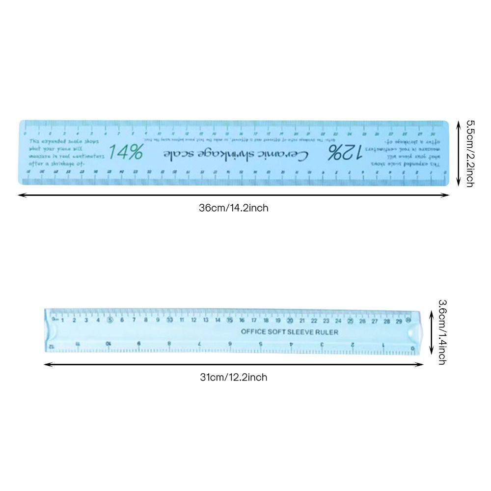 Sky-blue Ceramic Measuring Ruler 37*5.5cm Clay Ruler  For Pottery Lovers