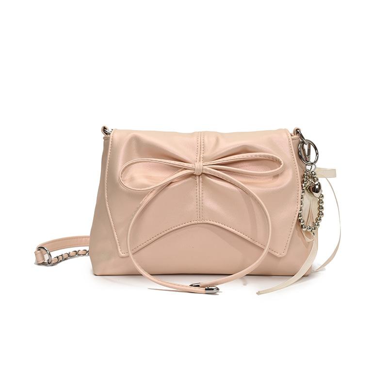 Trendy New High-end Texture Ballet Style Bow Pleated Underarm Bag Versatile Casual Chain Messenger Bag Women