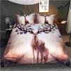 3D Print Wolves God Beding Set Set Usa King Quen Double Ful Twin Single Sized Dimensions Polyester Comfortable Quilt Cover Set