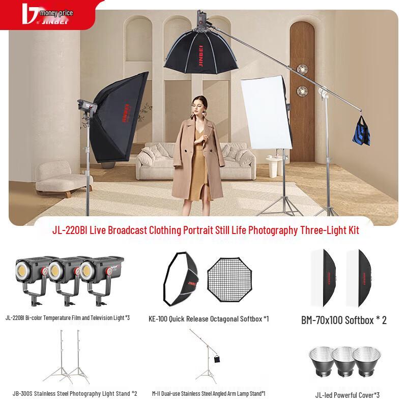 JINBEI 220W Bi-Color LED Soft Light Kit