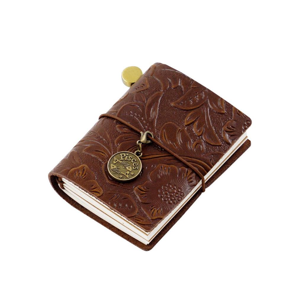 Mini Cross-Border Traveler's Loose-Leaf Cowhide Pocket Journal