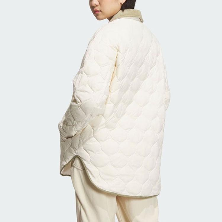 Adidas Originals Quilted Colorblock Logo Sport Down Jacket Women Jackets Magic-White IN0979