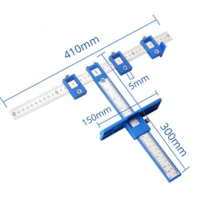 

KAK Detachable Hole Punch Locator Drill Guide Adjustable Woodworking Tools Cabinet Hardware Jig Tool Drawer Handle Locator синій