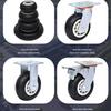 Silent, Lightweight Rubber Caster Wheel with Brake - 3", 4", 5" Options for Handcart/Trailer
