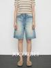 JOCORBEI Retro Ripped Cotton Distressed Straight Denim Shorts (Spring 2026)