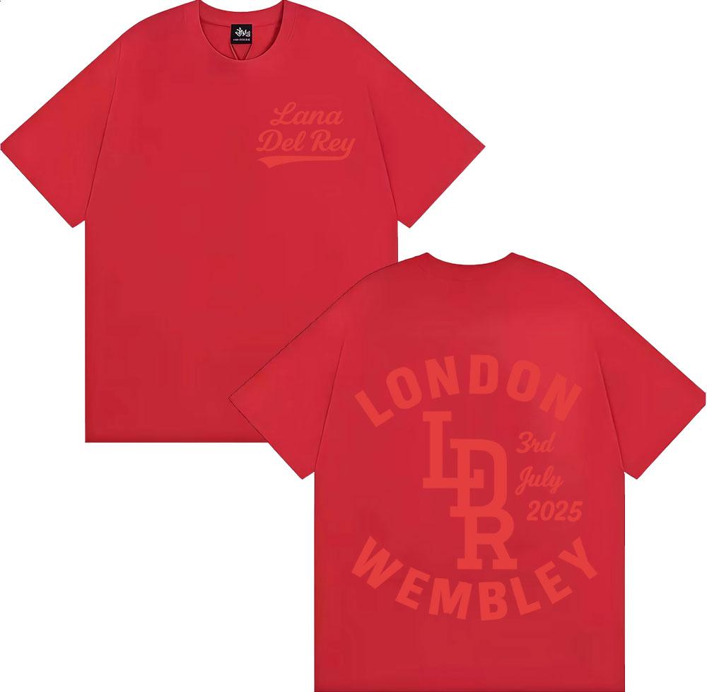 Lana Del Rey London Wembley 3rd July 2025 Tour Graphics T Shirts Men Women Oversized Fashion T-shirts Comfort T-shirt Streetwear