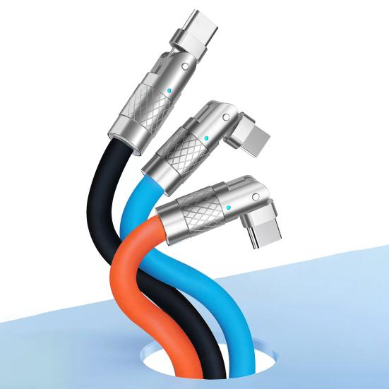 120cm Charging Cable Indicator Zinc Alloy High-power Rotatable 120W USB To Type-C Fast