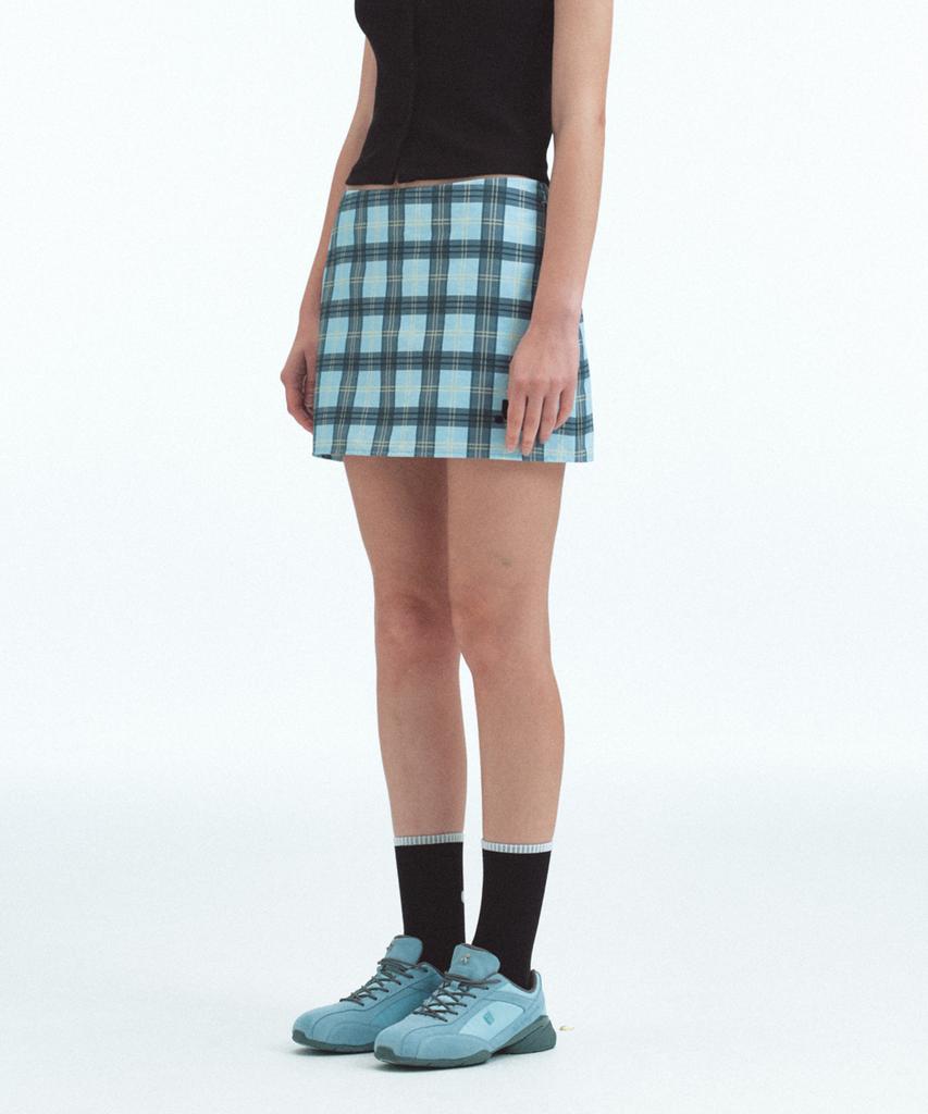 REST&RECREATION Rr Check Mini Skirt - Sky Blue
