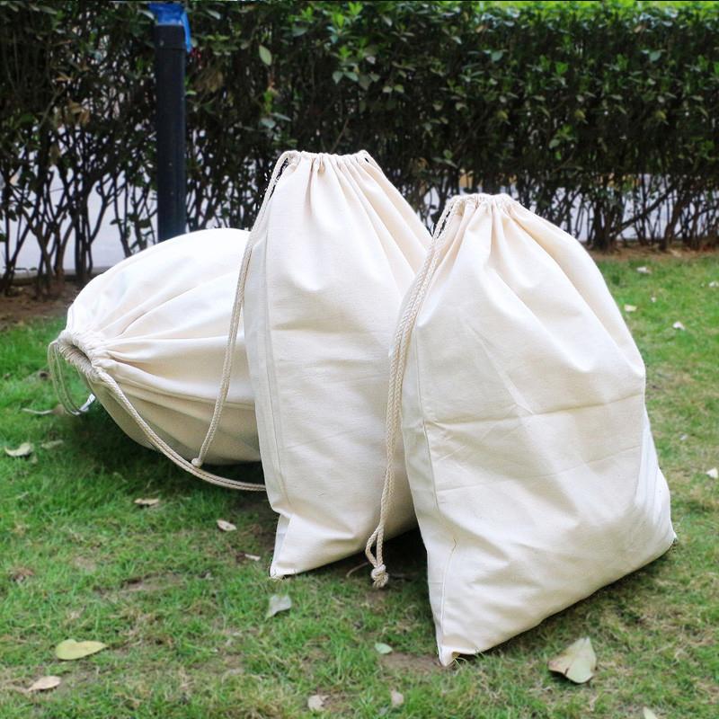 Verdickte Baumwollleinen Kordelzug Aufbewahrungstasche Zuhause Große Kapazität Kleidung Steppdecke Spielzeug Organizer Tragbare Kleinigkeiten Aufbewahrungssäcke