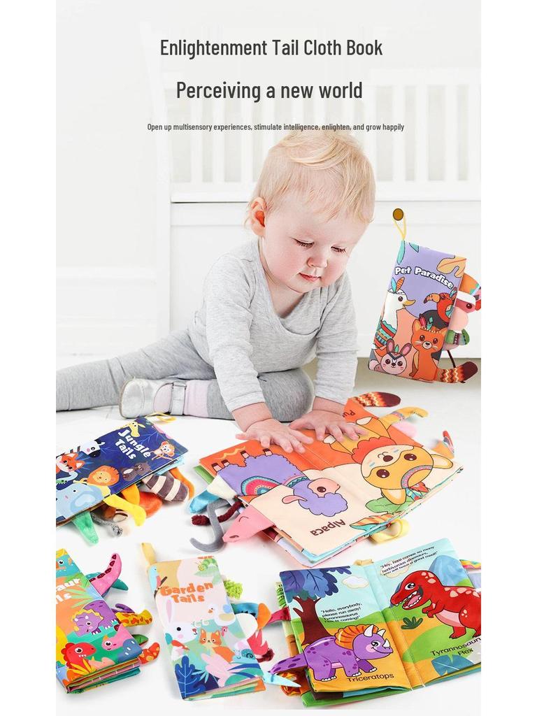 Cartea de pânză senzorială pentru bebeluși: Temă Ocean & Pădure