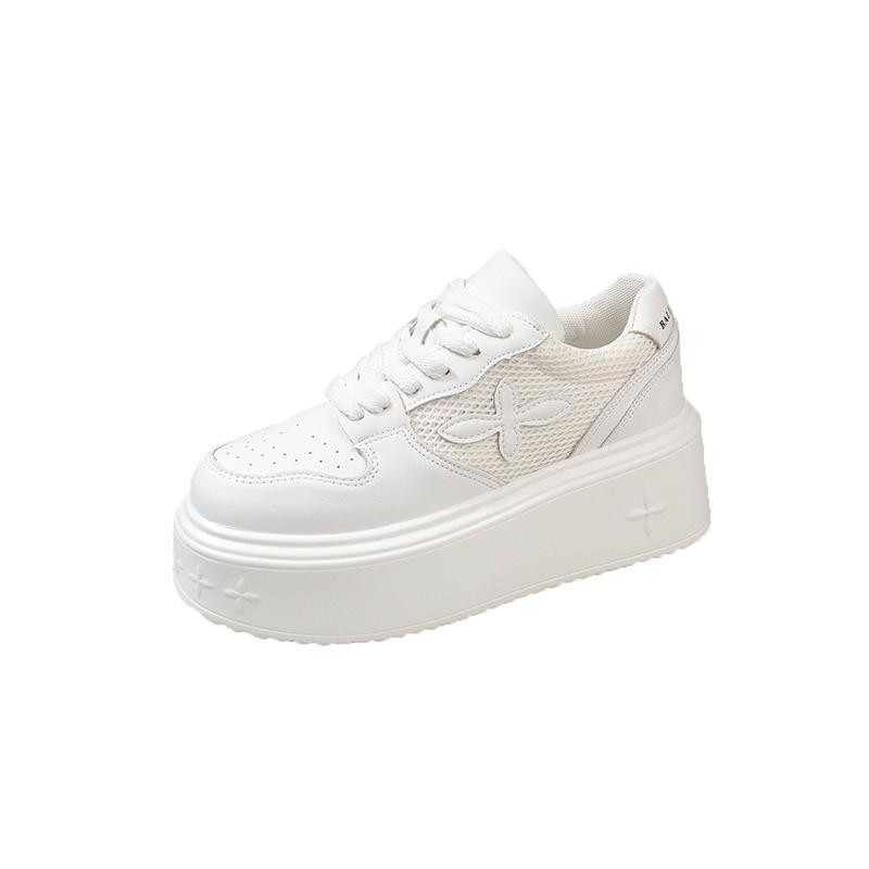 

Маленькие белые туфли с толстой подошвой, увеличивающие рост, детские сетчатые дышащие тонкие туфли 2024 года, новые повседневные туфли для серфинга 40 белый