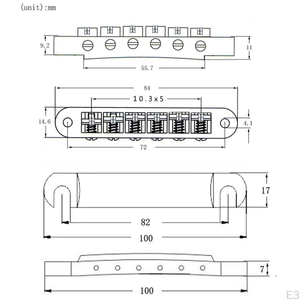 1 Set Guitar Bridge Tailpiece Tail For